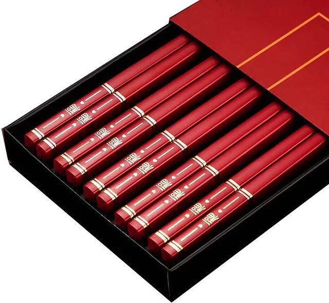 5 Paar rutschfeste Essstäbchen von AJOYOUS in Schwarz und Rot für Zuhause und Gastronomie - Bild 1