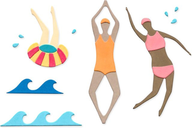 Sizzix Thinlits Die Set Synchronized Swimmers aus Metall mit 20 Teilen - Bild 1
