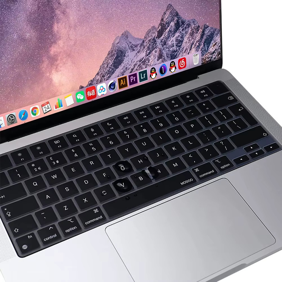 Transparente Tastaturabdeckung für MacBook Air 13,6 M2 2022 und MacBook Pro 14/16 M1 2021/2023 mit Touch ID von SDYIGOE - Bild 4