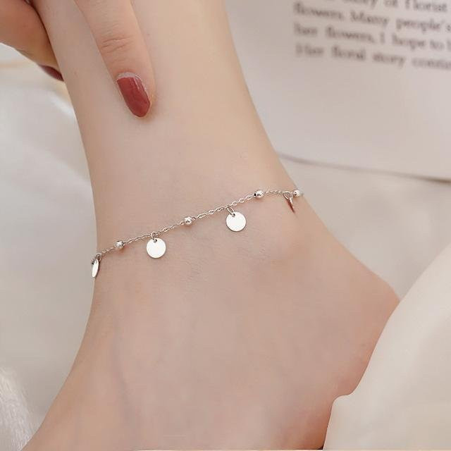 Wucifang Jewelry Fußkettchen 925 Sterling Silber, Perle, Damen, beige - Bild 1