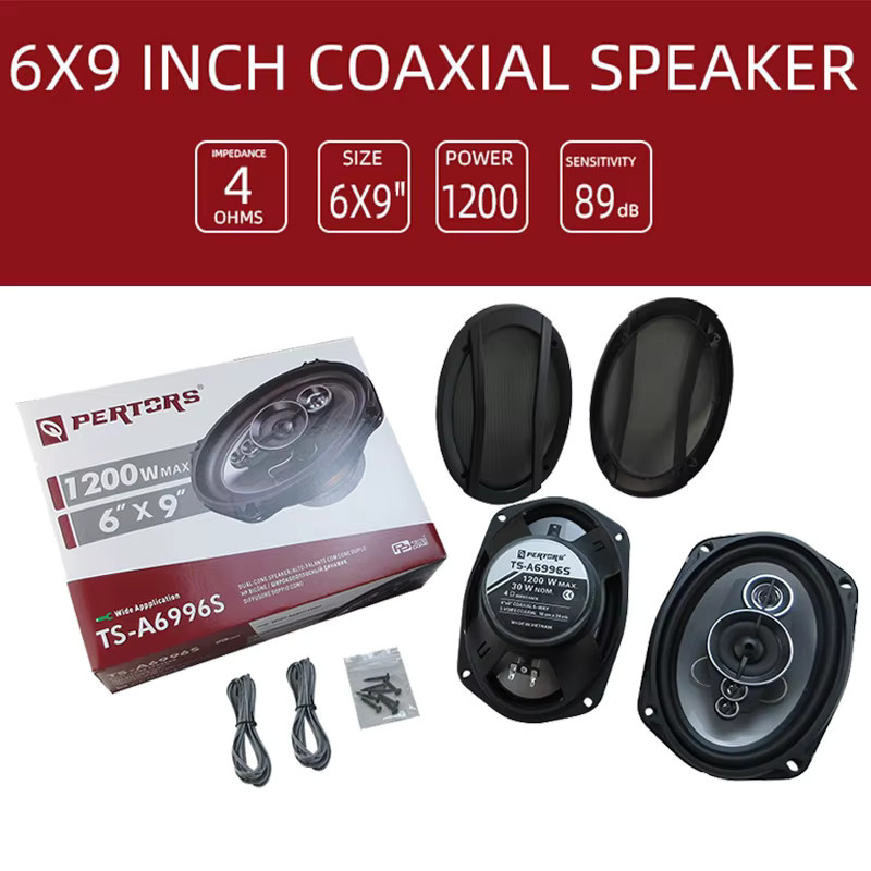 Q-PERTORS Koaxial-Autolautsprecher 5-Wege Stereo Musik Subwoofer 1200 W, Schwarz, 6 x 9 Zoll - Bild 6
