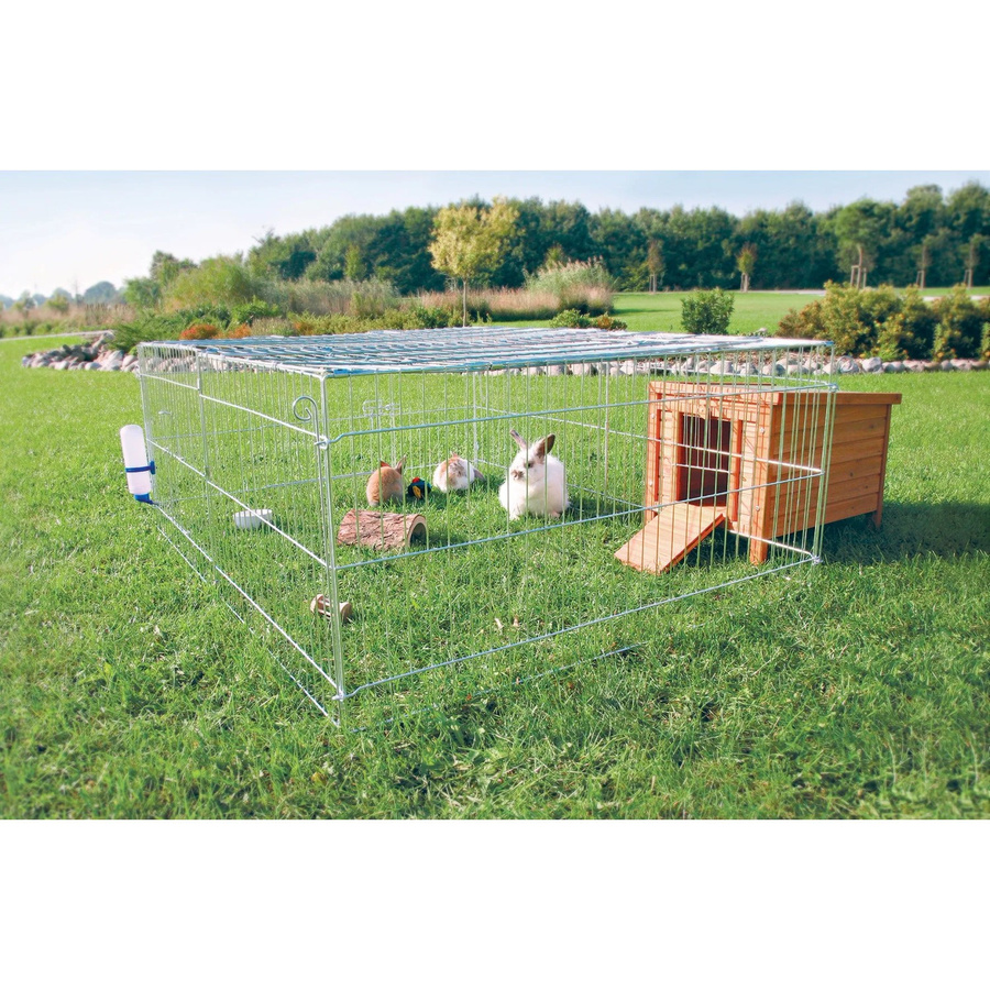 Trixie Freilaufgehege Natura mit Abdeckung, Farbe: Silber, B/T/H: 144 x 58 x 116 cm - Bild 2