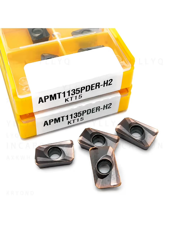 10 Stück Axentek APMT1135 M2 H2 Hartmetall-Einsätze grau für CNC-Fräsen und Drehmaschinen-Bearbeitung - Bild 1
