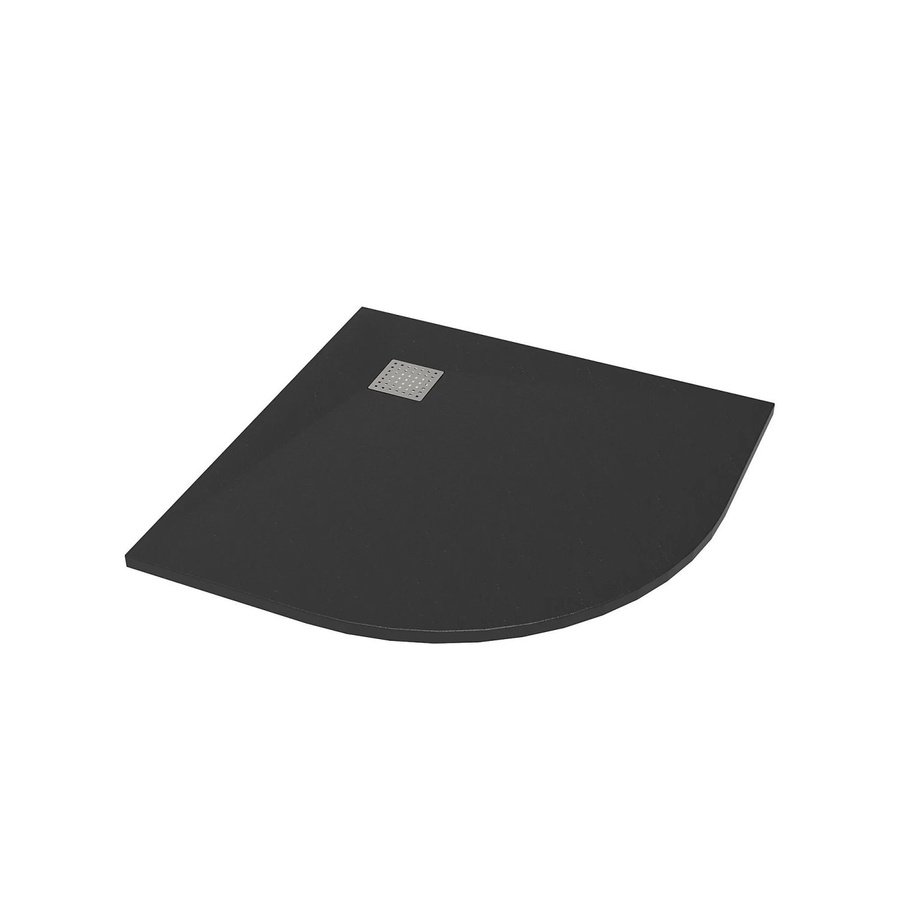 Aquabatos Duschwanne Viertelkreis in Schwarz Steinoptik, B/T: 90 x 90 cm, rutschfeste Duschtasse aus SMC Kunststoff für dein Badezimmer - Bild 2