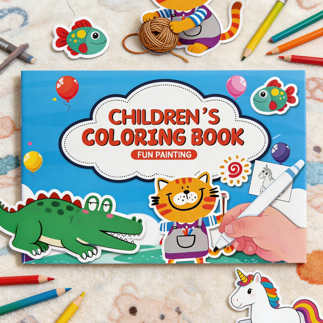 Buntes Malbuch für Kinder mit Cartoon-Tieren und Graffiti-Motiven, 32 Seiten, Mehrfarbig - Bild 1