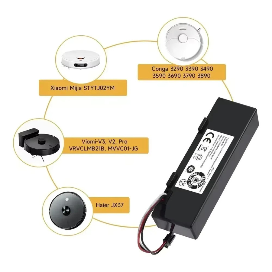 Xiaomi Ersatz Li-Ionen-Akku für Mi Robot Vacuum-Mop 2S Mop P STYTJ02YM, 14,4V 12800mAh, Schwarz - Bild 4