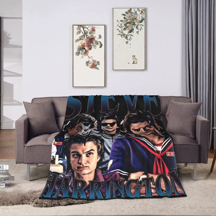 VIKAMA Steve Harrington Wolldecke für Kinder in Multicolour, Retro Design, B/T/H: 90 x 75 x 75 cm - Bild 3