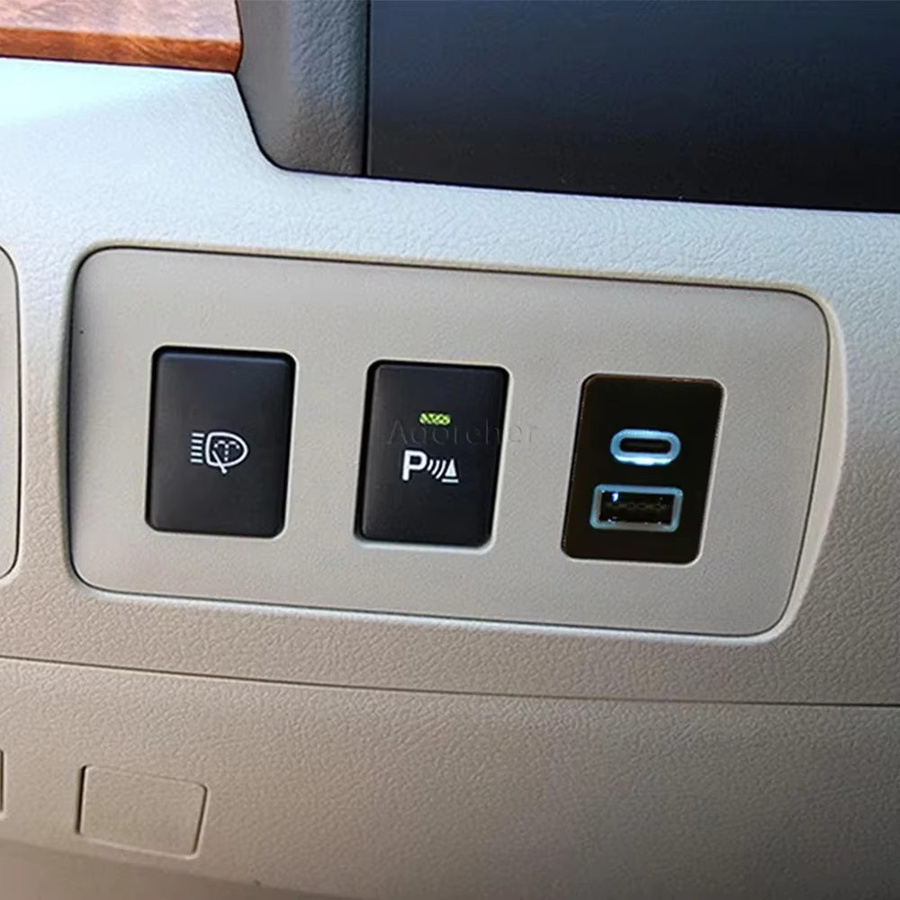 Dual USB PD Typ C Auto Ladegerät mit QC 3.0 für Toyota LC120 Prado, 12V Power Adapter in Schwarz - Bild 4