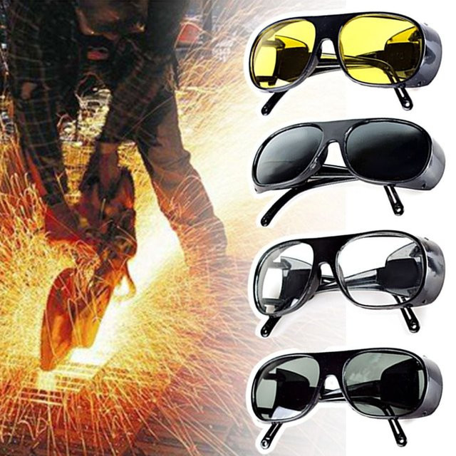 Mehrfarbige Schweißbrille als langlebige Augenschutzbrille für Lötarbeiten und Lichtbogenschweißen, Staubdicht und Anti-Schlag, Farbe: Gelb - Bild 1