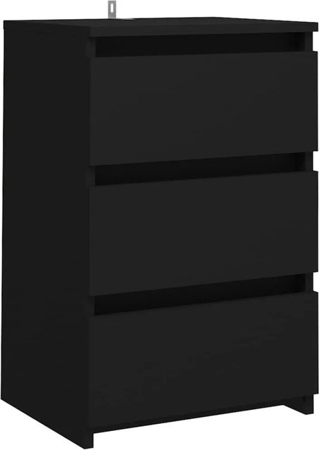 vidaXL Nachttisch Schwarz aus Holzwerkstoff B/T/H: 40 x 35 x 62,5 cm - Bild 1
