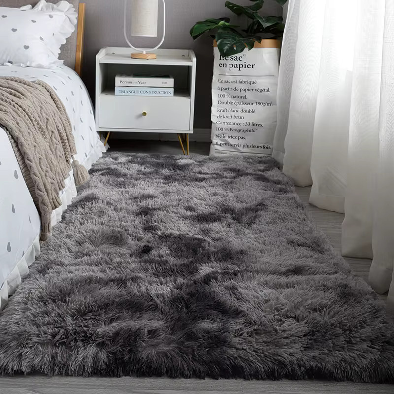 VIKAMA Samt-Teppich in Grau, weich und flauschig, rechteckige Bodenmatte für Wohnzimmer und Schlafzimmer - Bild 2