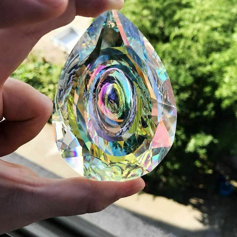 Houspace Regenbogenprismen Sonnenfänger aus Kristall in Weiß für die Fensterdekoration, Durchmesser: 50 mm - Bild 6