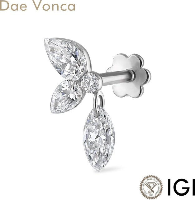 Dae Vonca Ohrstecker Massivgold, Labor-Diamanten, Damen - Bild 1