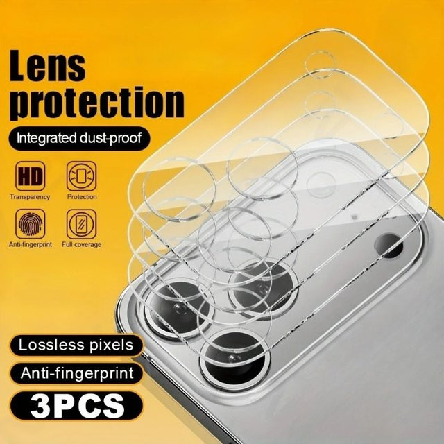 ZMZE 3er-Set Kameraobjektivschutzfolien für iPhone 11 bis iPhone 17 Pro Max, transparent und kratzfest - Bild 1