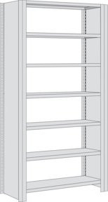 Regalwerk BERT Büroregal Grundfeld aus Vollblech in Grau, H x B x T: 232,5 x 100,5 x 60,0 cm - Bild 1