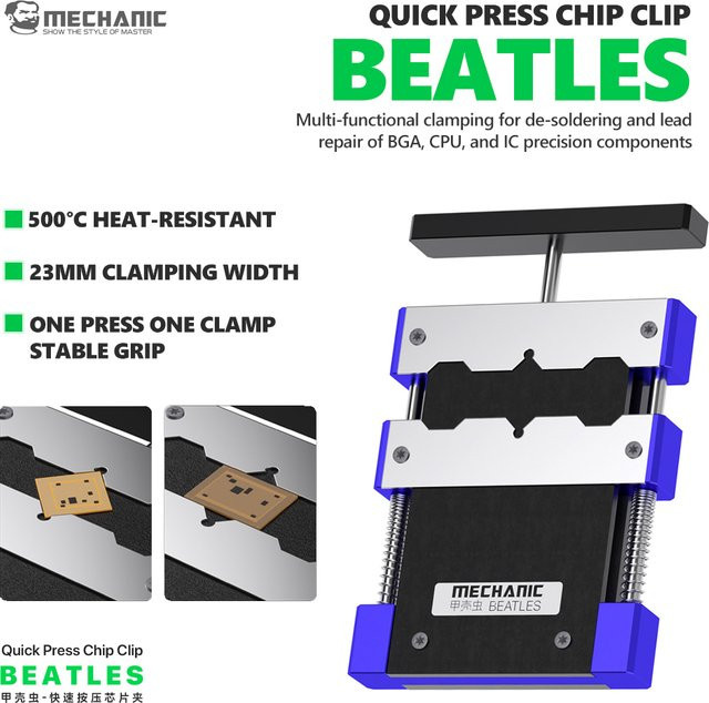 MECHANIC BEATLES Schnellspann-Chip-Halterung für Handy- und Tablet-Reparatur, BGA CPU IC Chip Klemm- und Haltevorrichtung sowie Klebstoffentfernungswerkzeug - Bild 1