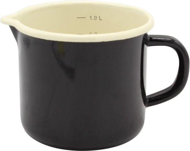 Milchtopf Serie TRIEST von Karl Krüger, emailliert, Schwarz, Durchmesser: 16 cm - Bild 1