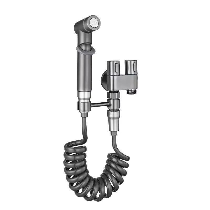 Brangdy Bidet-Duschvorrichtung mit Doppel-Auslass und Eckventil, Wandmontage, Schwarz - Bild 3