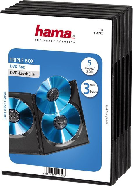 DVD-Leerhülle Triple Box, 5er-Pack, Schwarz - Bild 1