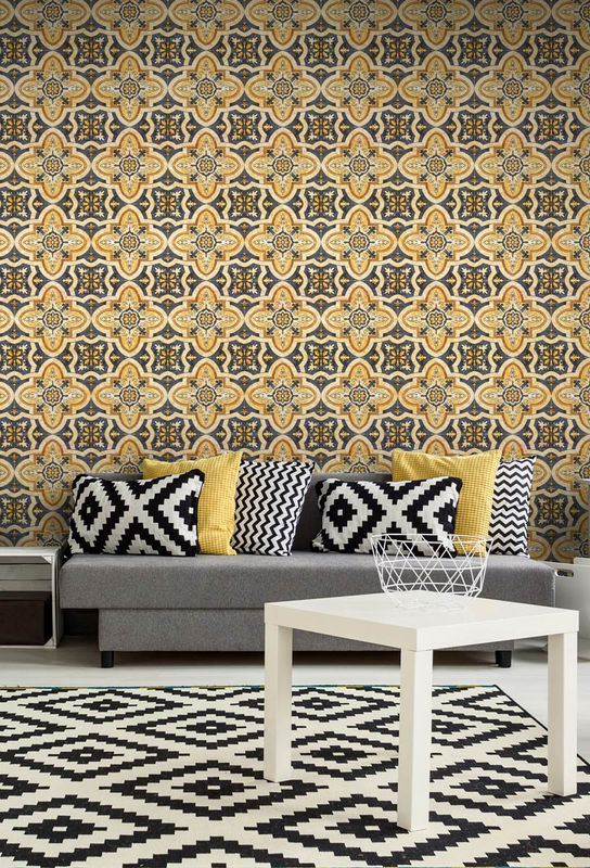 MINDTHEGAP Tapete Maghreb Tile WP20059 in Gelb und Multicolour mit geometrischem Marokko-Design - Bild 2
