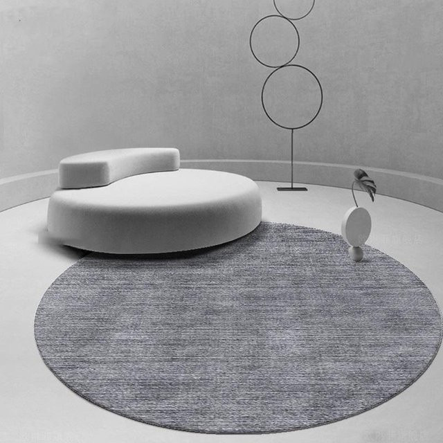 Runder Teppich Binchi Furniture in Grau, schmutzabweisend und pflegeleicht, Durchmesser: 80 cm - Bild 1
