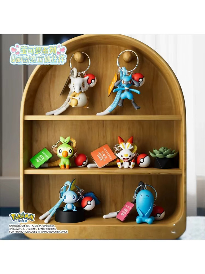 Potdemiel Pokemon Scorbunny Grookey Riolu Sobble Schlüsselanhänger, Einzelfigur - Bild 5