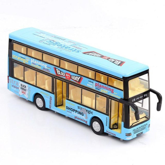 Doppeldeckerbus Modellauto, Maßstab 1/36, blau, ab 14 Jahren - Bild 1