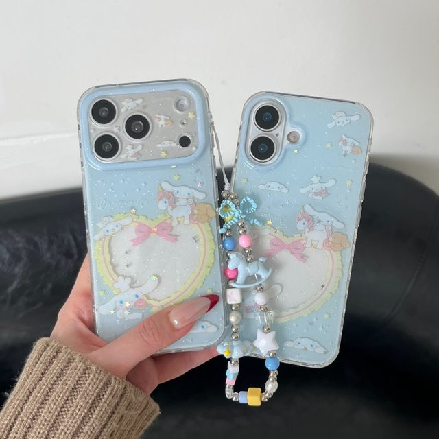 Sanrio Love Horse Riding Jade Guigou Handyhülle in Blau für iPhone 17 Pro Max, 16 Pro, 15 Pro und 14 Pro Max, stoßfeste Schutzhülle - Bild 1