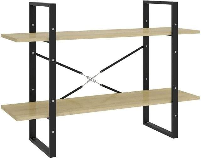 vidaXL Bücherregal im Industrial-Design aus Holz und Metall, Farbe Braun, B/T/H: 100 x 30 x 70 cm - Bild 1