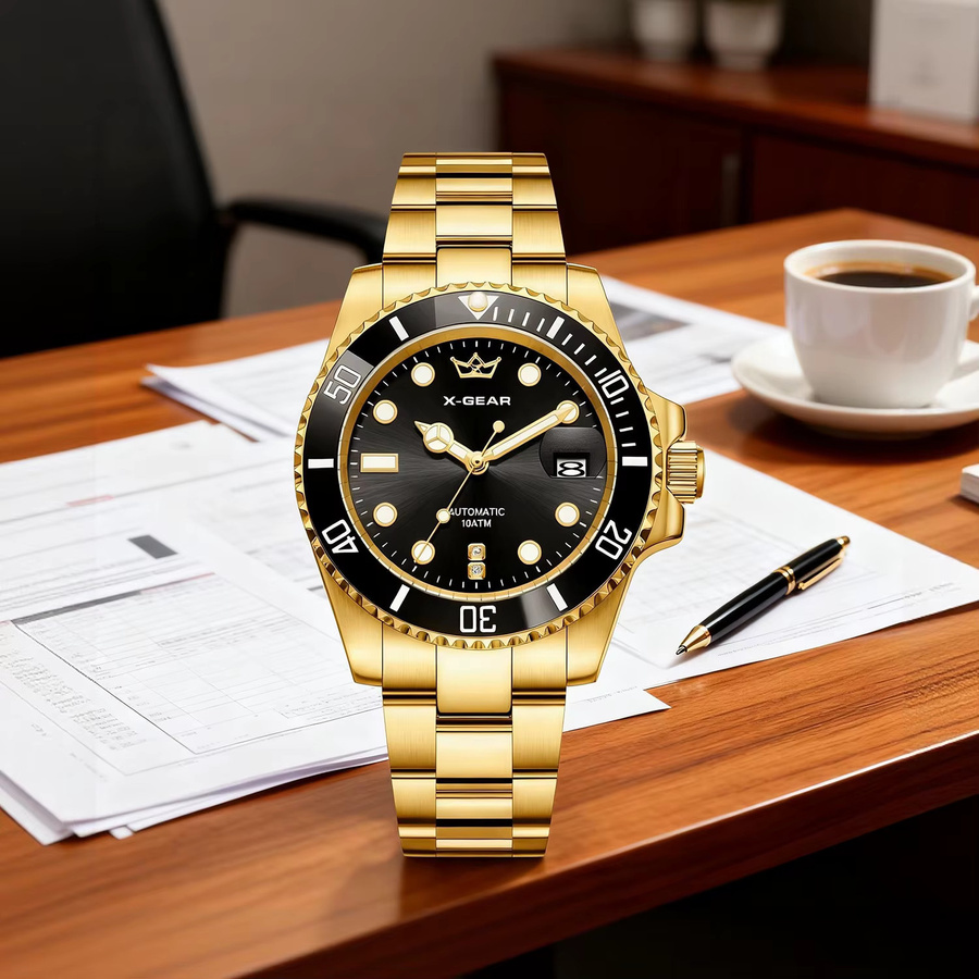 X-GEAR Armbanduhr, Automatik, Edelstahl, Schwarz, Herren - Bild 5