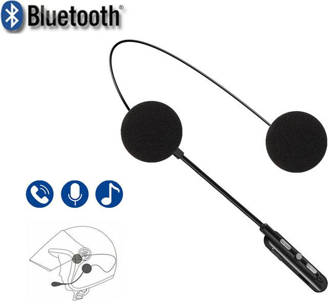 Kebidumei Bluetooth 5.0 Motorrad Helm Headset in Schwarz, wasserdichte drahtlose Stereo-Kopfhörer mit Mikrofon und Freisprecheinrichtung - Bild 1