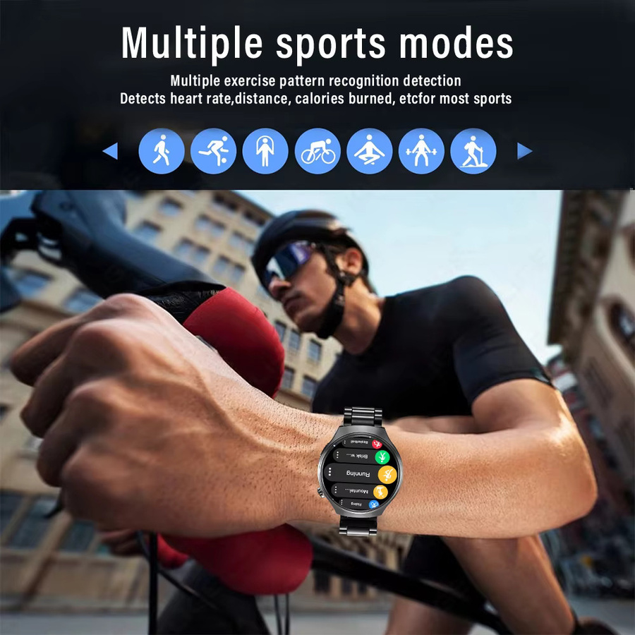 LAXASFIT Smartwatch für Herren mit 1,52 Zoll Volltouchscreen, Bluetooth-Sprachanruf und Fitness-Tracker in Silber - Bild 4