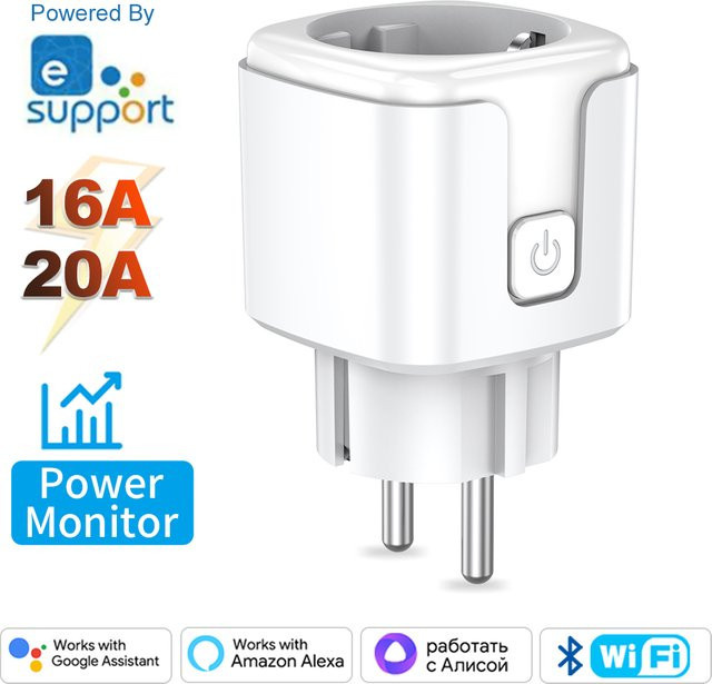 Ewelink Smart WiFi EU-Steckdose mit Power-Überwachung und Timing-Funktion in Weiß, kompatibel mit Alexa und Google Home - Bild 1