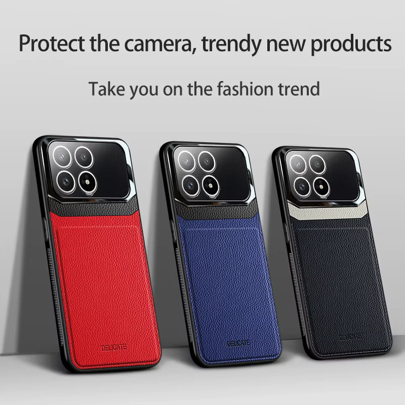 Magnetische Lederhülle mit Kameraschutz für Xiaomi Redmi K90, Redmi K90 Pro Max und Redmi K80 Pro in Braun - Bild 4