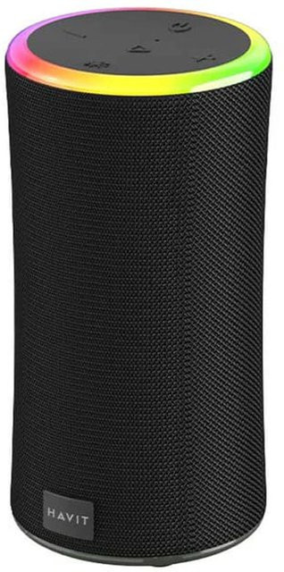 Tragbarer Bluetooth-Lautsprecher HAVIT SK833BT mit 2 x 10W, RGB-Beleuchtung und wasserdichtem Gehäuse in Schwarz - Bild 1