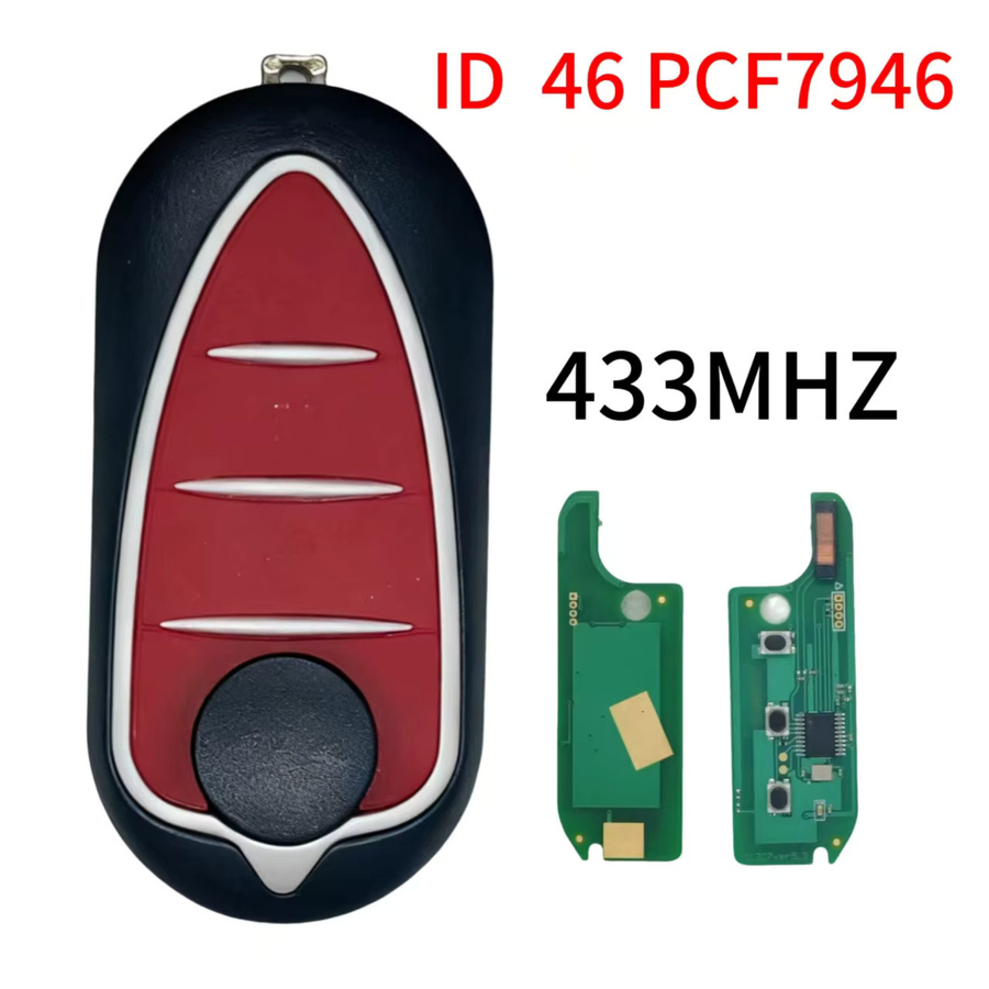 Da Shi Autoschlüssel Fernbedienung mit 3 Tasten und Flip-Funktion 433 MHz in Schwarz für Alfa Romeo Mito 2008–2015 und Giulietta 2010–2016 - Bild 4