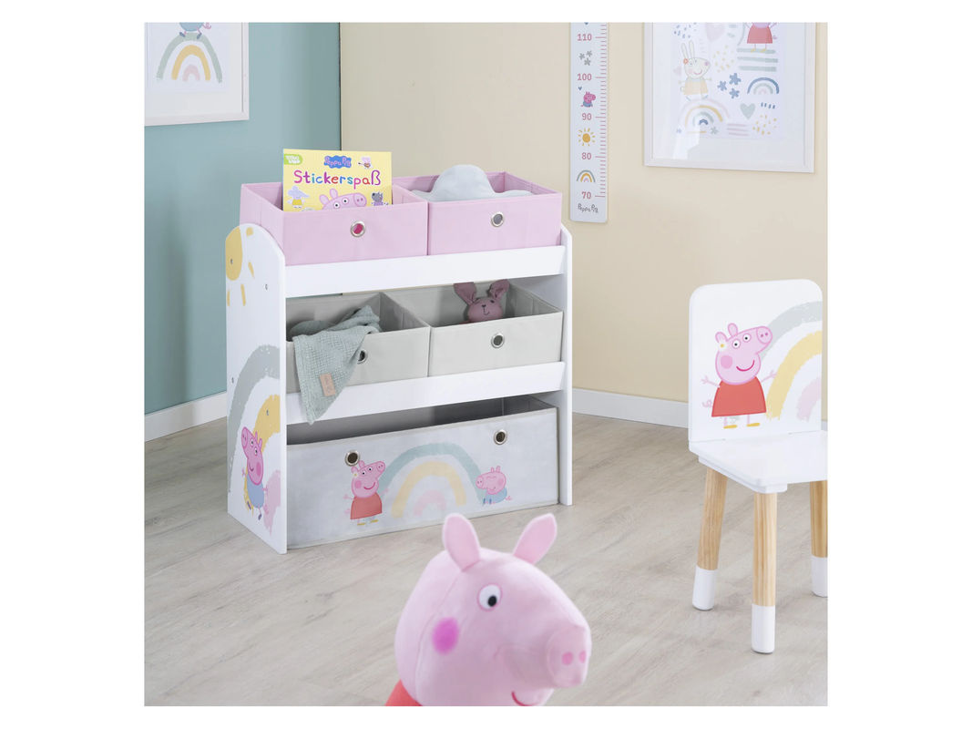 Roba Spielregal Peppa Pig aus Holz in Weiß mit Stoffboxen, B/T/H: 60 x 30 x 60 cm - Bild 3