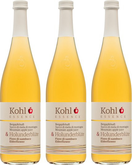 Kohl Bergapfelsaft mit Holunderblüten, 3 x 0,75 l - Bild 1