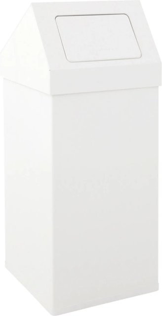 PROREGAL Abfallbehälter Haiti aus Aluminium mit Push-Deckel, Weiß, H x B x T: 77 x 30 x 30 cm, 55 Liter - Bild 1