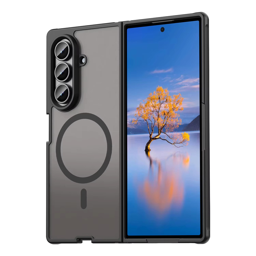 Samsung Galaxy Z Fold 7 Hülle Luxuriöse Schlanke Matte MagSafe Schutzhülle aus PC und TPU Hybrid Armor in Schwarz - Bild 7