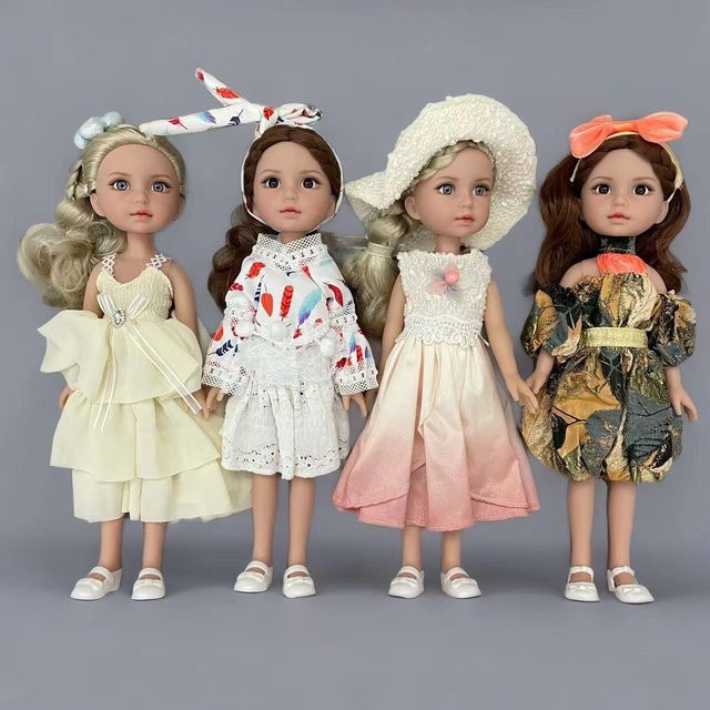 AKODEERD Puppe, 14 Zoll, mit abnehmbarer Kleidung und Accessoires, ab 3 Jahren - Bild 1