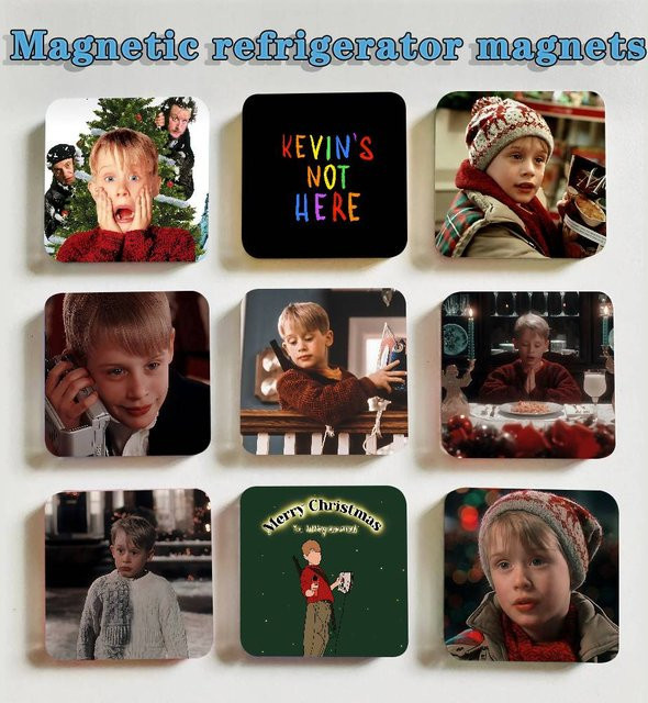 H-Home A-Alone Weihnachtsmagnet Set aus Acryl, quadratische selbstklebende Kühlschrankmagnet Aufkleber in Mehrfarbig - Bild 1