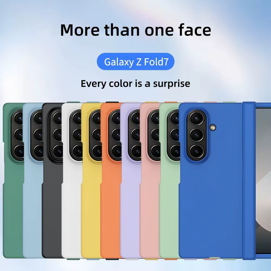 3in1 Ultra Thin Skin Feel Fold Hard Hinge Handyhülle für Samsung Galaxy Z Fold 7 6 5 4 3 in Purple, matte PC-Schutzhülle mit integriertem Scharnierschutz - Bild 3