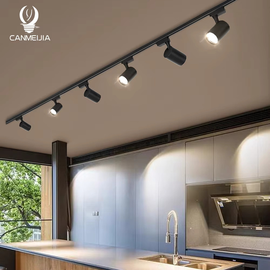CHENBEN COB-LED-Schienenstrahler in Schwarz, moderner LED-Tracklight-Deckenstrahler aus Aluminium für Küche und professionelle Anwendungen, 220V - Bild 4
