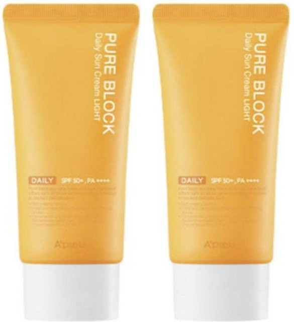 A'PIEU Pure Block Natural Daily Sunscreen Light, SPF 50+, 50 ml, 2 Stück - Bild 1