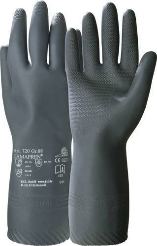 KCL 720-8 Camapren Chloropren Chemikalienhandschuhe in Grau, Größe 8, EN 388 und EN 511 zertifiziert - Bild 1