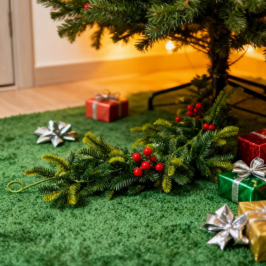 Künstliche Weihnachtsranke Kmitang mit roten Früchten, Farbe: Grün und Rot, Länge: 175 cm - Bild 3