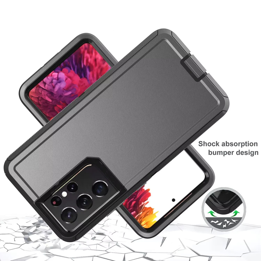 3in1 Rugged Armor PC-Schutzhülle mit Clip-Box-Abdeckung für Samsung Galaxy S25 S24 S23 S22 S21 S20 Ultra Plus FE Note 20 10 9 8 in Schwarz - Bild 4