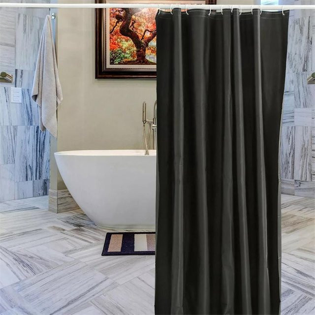 Talent And Ability Peva Badezimmer Duschvorhang mit Haken, wasserdicht und schimmelresistent, schwarz, B x H: 180 x 180 cm - Bild 1
