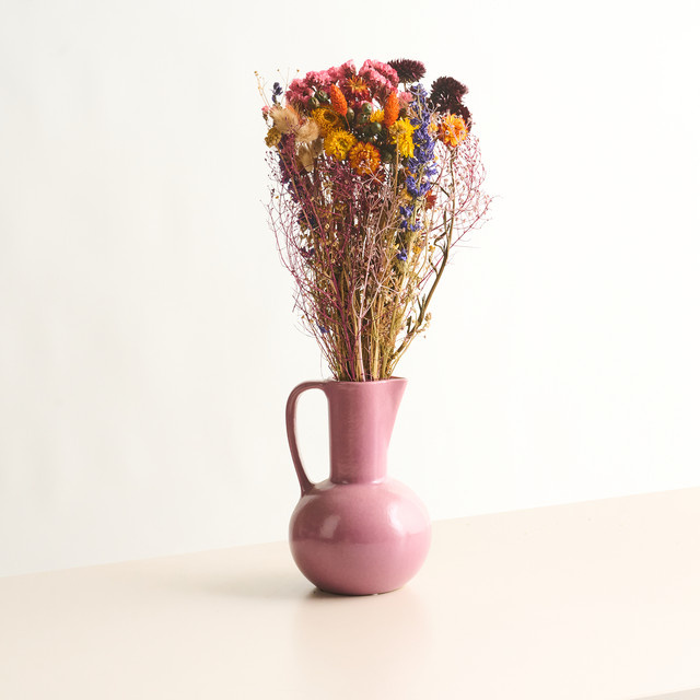 Trockenblumenstrauß Blume2000 in Orange und Lila, bunter Mix für den Tisch - Bild 1